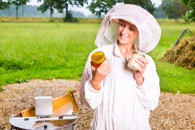 holding honey