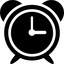 clock symbol in black and white
